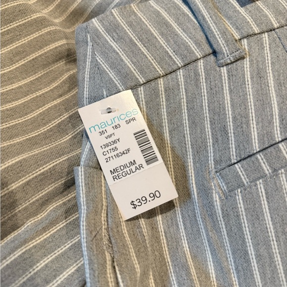 Maurices Bengaline Stripe Skinny Ankle Dress Pant gray combo size medium - Picture 5 of 5